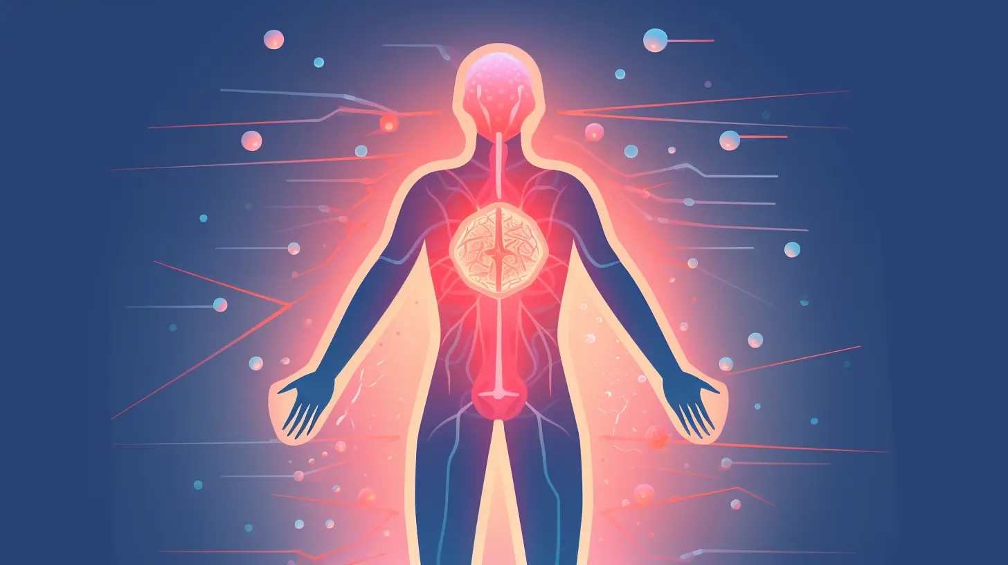Illustration eines Menschlichen Körpers zum Thema Berberin Vorteil Starkes Immunsystem